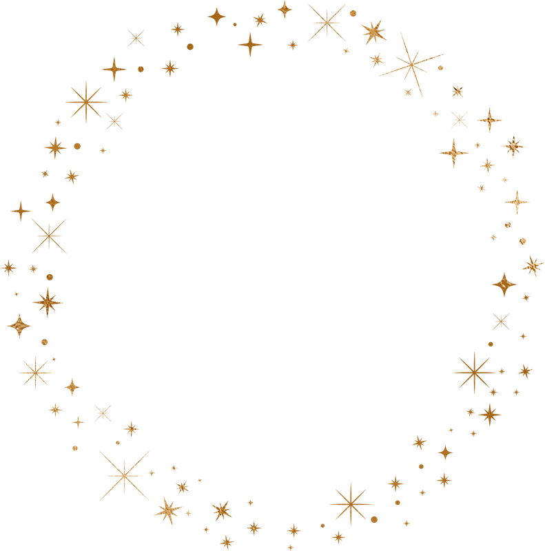 Gold Sparkle Star Circle Frame